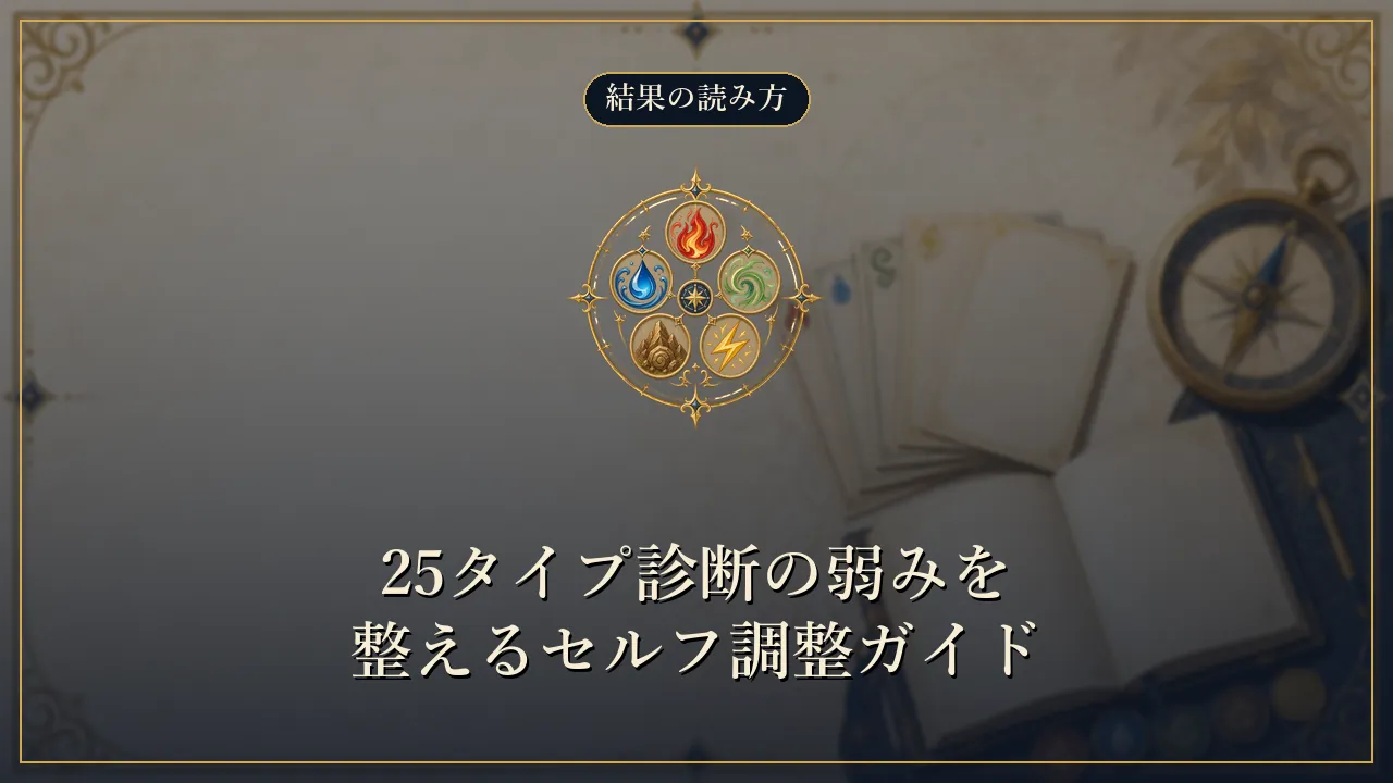 25タイプ診断の弱みを整えるセルフ調整ガイド
