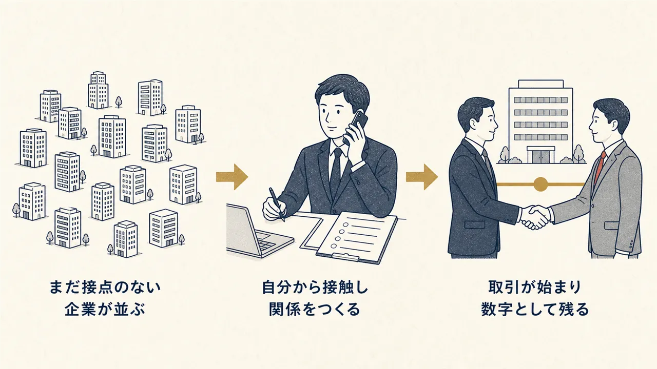 接点のない企業群から接触、取引開始までの流れ