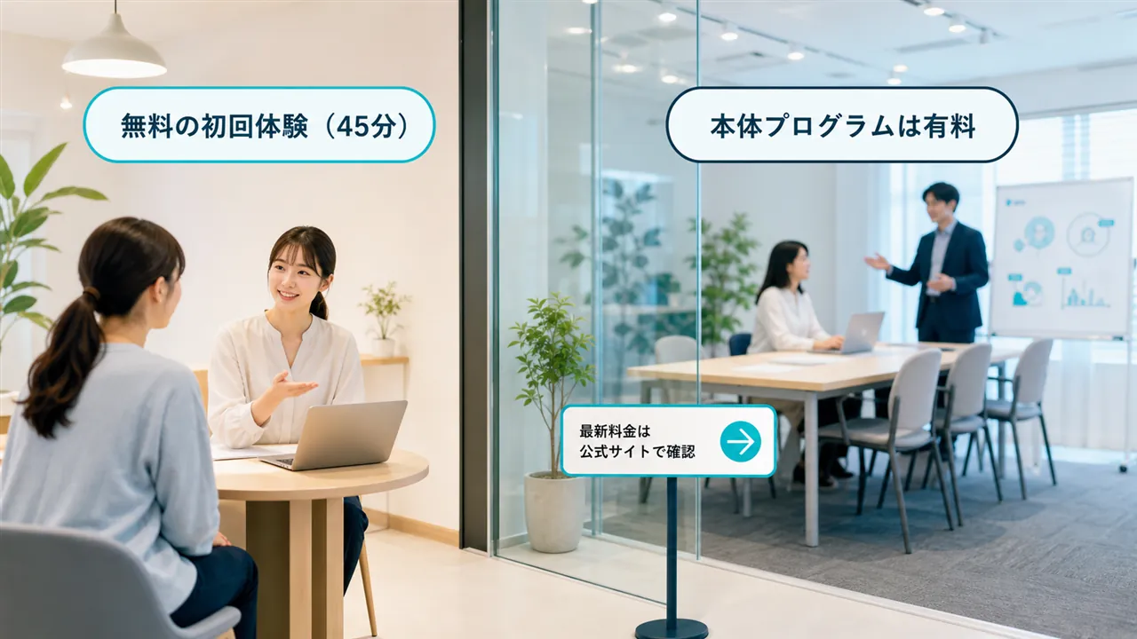 無料の初回体験とガラス壁の先にある有料本体プログラムの境界