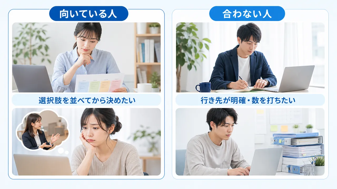 整理が効く人と直行が速い人の対比
