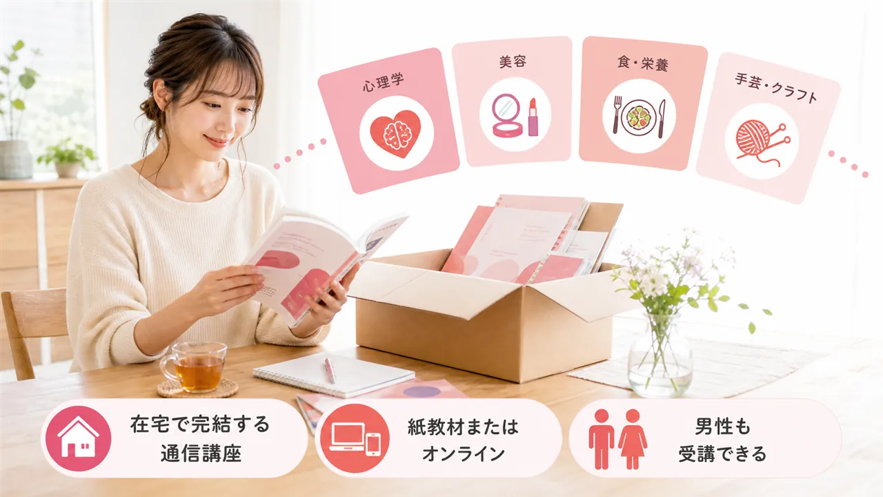 自宅のダイニングテーブルで届いた教材を開く在宅学習の様子