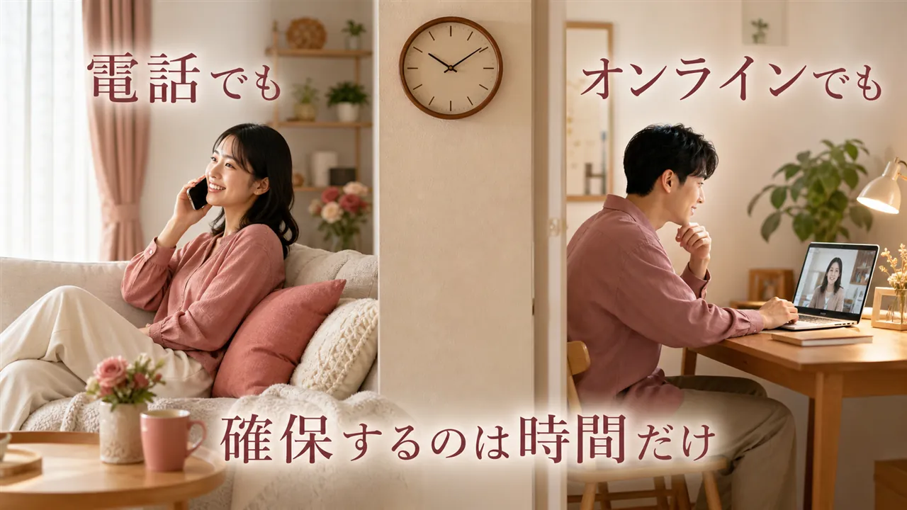 電話とオンラインの2形式で受けられるカウンセリング